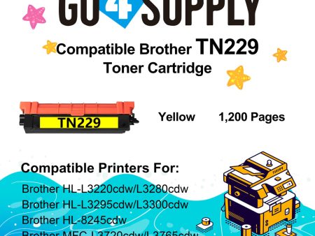 Compatible Brother TN-229 TN229 Yellow Toner Cartridge Used for Brother HL-L3220cdw L3280cdw L3295cdw L3300cdw 8245cdw MFC-L3720cdw L3765cdw L3780cdw L8395cdw Printers Fashion