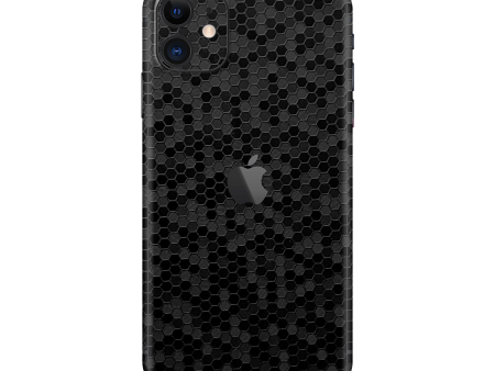 iPhone 11 LUXURIA BLACK HONEYCOMB 3D TEXTURED Skin For Cheap