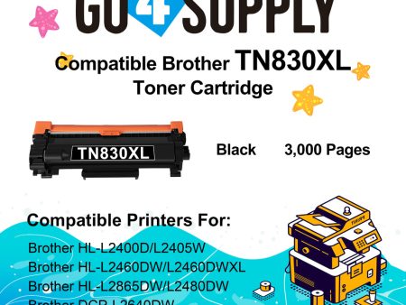 Compatible Brother TN830xl TN830 Toner Cartridge Used for Brother HL-L2460DW L2405W L2400D L2420DW L2460DWXL L2465DW L2467DW L2865DW L2480DW DCP-L2640DW L2647DW MFC-L2820DW L2760DW L2807DW L2820DWXL L2900DW L2900DWXL L2980DW Online now