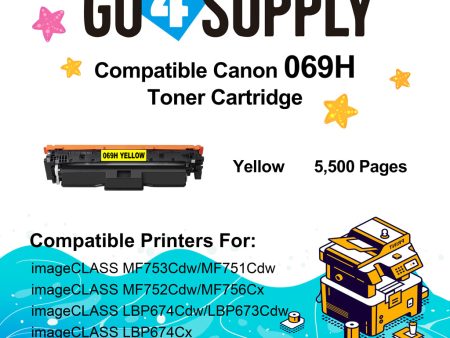 Compatible Canon 069H 069 Yellow Toner Cartridge Used for Canon imageCLASS MF753Cdw MF751Cdw LBP673cdw LBP674Cdw Series Printers For Cheap