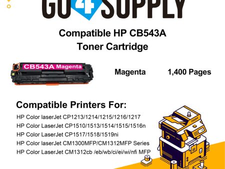 Compatible HP Magenta CB543A Toner Cartridge Used for HP Color laserJet  CP1213  1214  1215  1216  1217; CP1510  1513  1514  1515  1516n;  CP1517  1518  1519ni;  CP1210 1520 1525 Printer Online Hot Sale