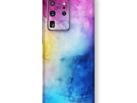 Samsung Galaxy S20 ULTRA SIGNATURE ABSTRACT Watercolour Blue Purple Skin Cheap