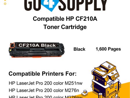 Compatible Black CF210A Toner Cartridge Used for HP LaserJet Pro 200 color M251n  251nw  251MFP  M276n nw Printer on Sale