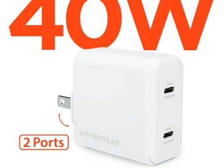 SpeedBoost 20W USB-C PD + 20W USB-C PD Fast Wall Charger with PPS | White on Sale