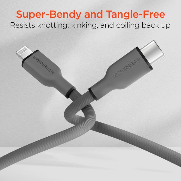 Flexi Pro USB-C to Lightning Soft-Touch Silicone Fast Charge Cable | 10ft | Gray Online