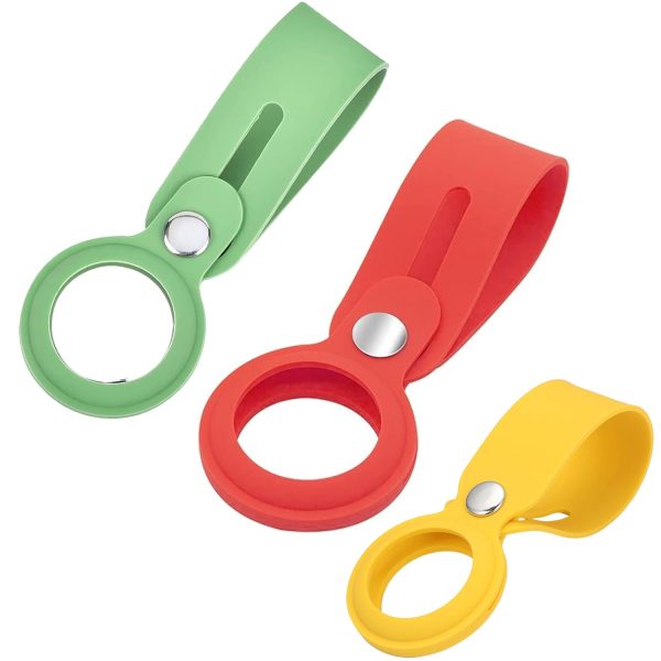 Apple Airtags-(2021) (FOSO) Silicone Loop Case - Orange, Light Green & Yellow Online