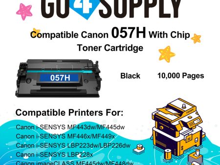 Compatible Canon 057H Black High Yield (WITH CHIP) Toner Cartridge use for Canon imageCLASS LBP228dw, LBP227dw, LBP226dw MF449dw, MF448dw, MF445dwLaser Printers Fashion