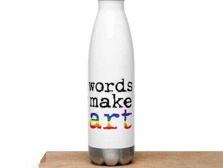 Words Make Art Water Bottle For Cheap