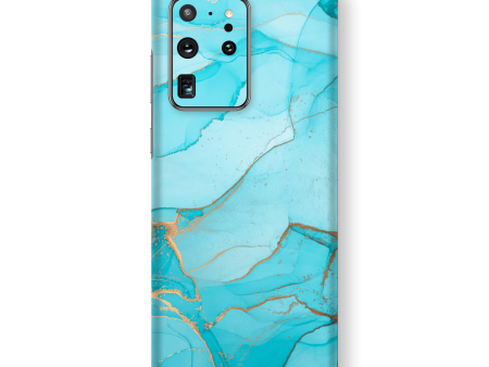 Samsung Galaxy S20 ULTRA SIGNATURE AGATE GEODE Aqua-Gold Skin Online