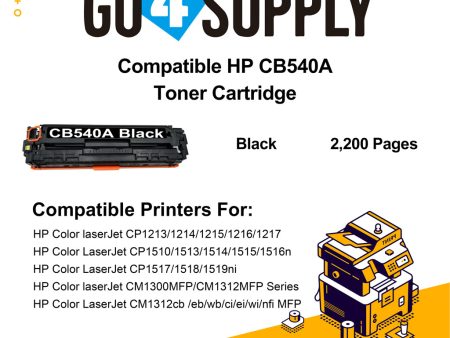 Compatible HP Black CB540A Toner Cartridge Used for HP Color laserJet  CP1213  1214  1215  1216  1217; CP1510  1513  1514  1515  1516n;  CP1517  1518  1519ni;  CP1210 1520 1525 Printer on Sale