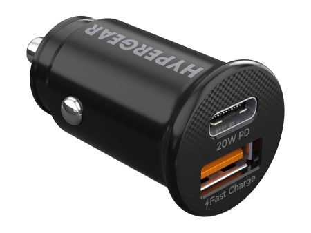 mini 20W USB-C PD + 18W USB Fast Car Charger | Black Fashion