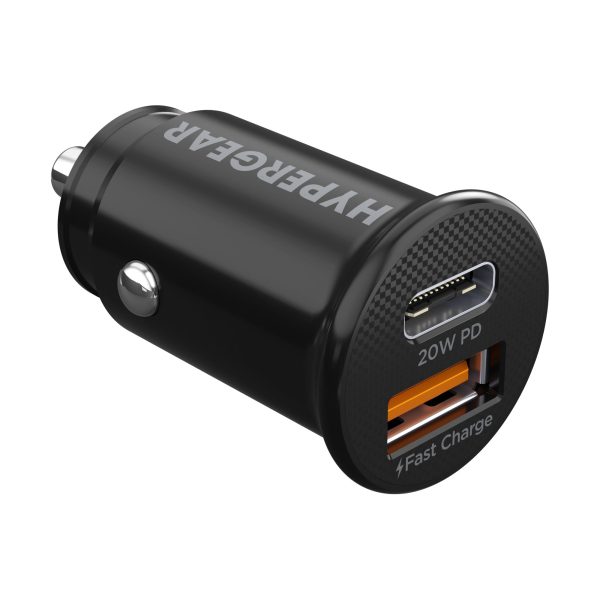 mini 20W USB-C PD + 18W USB Fast Car Charger | Black Fashion