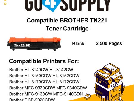 Compatible Black Brother TN221 TN-221 Toner Unit Used for Brother HL-3140CW  HL-3142CW  HL-3150CDW  HL-3152CDW  HL-3170CDW  HL-3172CDW  MFC-9130CW  MFC-9140CDN  MFC-9330CDW  MFC-9340CDW; DCP-9020CDW Printer Fashion