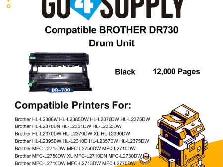 Compatible  Brother DR730 DR-730 Drum Unit Used for Brother DCP-L2550DW, HL-L2350DW, HL-L2370DW, HL-L2370DW XL, HL-L2390DW, HL-L2395DW, MFC-L2710DW, MFC-L2750DW, MFC-L2750DW XL Printer Online