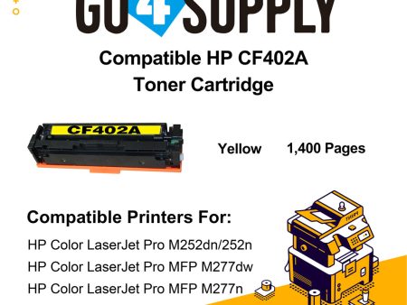 Compatible Yellow HP 201A CF402A Toner Cartridge Used for HP Color LaserJet Pro M252dn 252n; Color LaserJet Pro MFP M277dw 277n; Color LaserJet Pro MFP M274n Printers Online Hot Sale