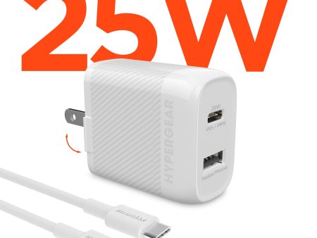 SpeedBoost 25W USB-C PD + 12W USB Fast Wall Charger with PPS | 6ft MFi Lightning Cable | White on Sale