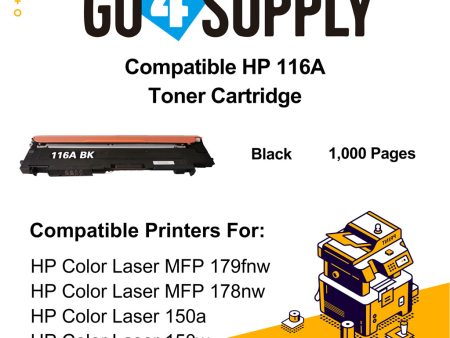 Compatible Black HP 116A W2060A Toner Cartridge Used for HP Color Laser MFP 179fnw  178nw; Color Laser 150a  150w  150nw Printer Online