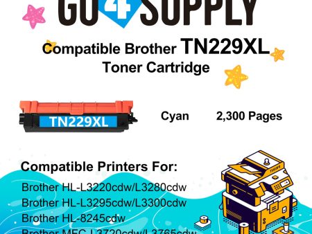 Compatible Brother TN-229XL TN229XL Cyan Toner Cartridge Used for Brother MFC-L3720cdw L3765cdw L3780cdw L8395cdw HL-L3220cdw L3280cdw L3295cdw L3300cdw 8245cdw Printers Online now