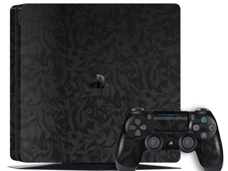 Playstation 4 SLIM (PS4 Slim) Luxuria BLACK CAMO 3D TEXTURED Skin For Sale