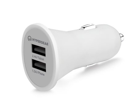 12W Dual USB Mini Car Charger | White For Cheap