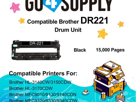 Compatible Brother DR221 DR-221 DR221CL Black Drum Unit Used for Brother HL-3140cw, HL-3170cdw, HL-3180CDW, MFC-9130cw, MFC-9330cdw, MFC-9340cdw, DCP-9020CDN Printer Online Hot Sale