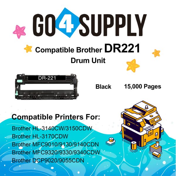 Compatible Brother DR221 DR-221 DR221CL Black Drum Unit Used for Brother HL-3140cw, HL-3170cdw, HL-3180CDW, MFC-9130cw, MFC-9330cdw, MFC-9340cdw, DCP-9020CDN Printer Online Hot Sale