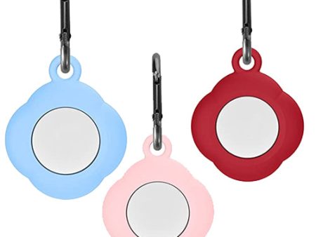 Apple Airtags-(2021) (FOSO) Silicone Airtag Case, Four Leaf  Protective Cover - Blue, Pink & Dark Red Online