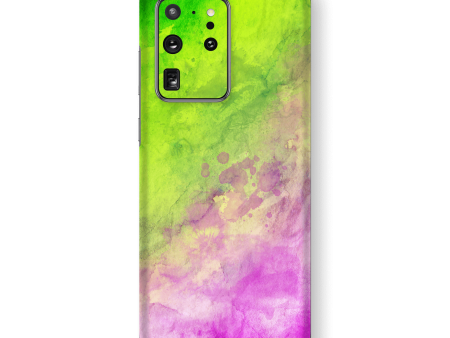 Samsung Galaxy S20 ULTRA SIGNATURE ABSTRACT Watercolour Pink Green Skin Online Sale