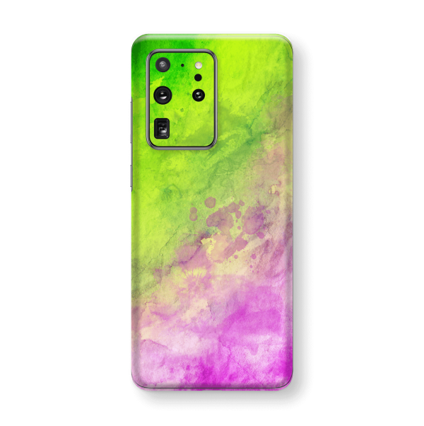 Samsung Galaxy S20 ULTRA SIGNATURE ABSTRACT Watercolour Pink Green Skin Online Sale