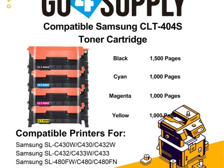 Compatible Set Combo Samsang 404 CLT404S CLT-404S Toner Cartridge Used for Samsung SL-C430W C430 C432W; SL-C432 C433W C433; SL-480FW C480 C480FN; SL-C480FW C480W 482; SL-C482FW C482W; SL-483 C483W C483FW Hot on Sale