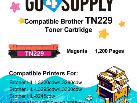 Compatible Brother TN-229 TN229 Magenta Toner Cartridge Used for Brother HL-L3220cdw L3280cdw L3295cdw L3300cdw 8245cdw MFC-L3720cdw L3765cdw L3780cdw L8395cdw Printers Online Hot Sale