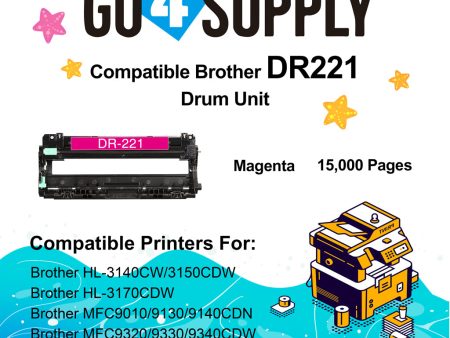 Compatible Brother DR221 DR-221 DR221CL Magenta Drum Unit Used for Brother HL-3140cw, HL-3170cdw, HL-3180CDW, MFC-9130cw, MFC-9330cdw, MFC-9340cdw, DCP-9020CDN Printer Fashion