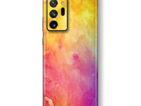 Samsung Galaxy NOTE 20 ULTRA SIGNATURE ABSTRACT Watercolour Yellow Purple Skin Cheap