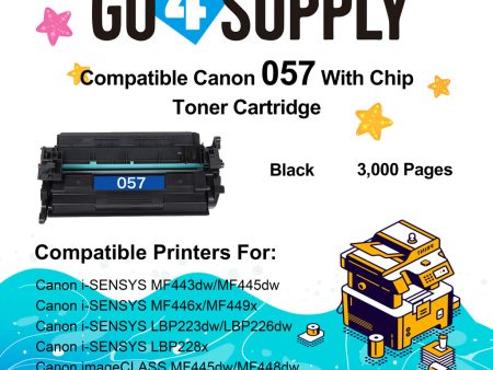 Compatible Canon 057 Black (3009C001) WITH CHIP Toner Cartridge use for Canon imageCLASS MF449dw, MF448dw, MF445dw, LBP228dw, LBP227dw, LBP226dw Laser Printers Discount