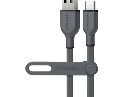 Flexi Pro USB to USB-C Soft-Touch Silicone Charge & Sync Cable | 6ft | Gray Hot on Sale