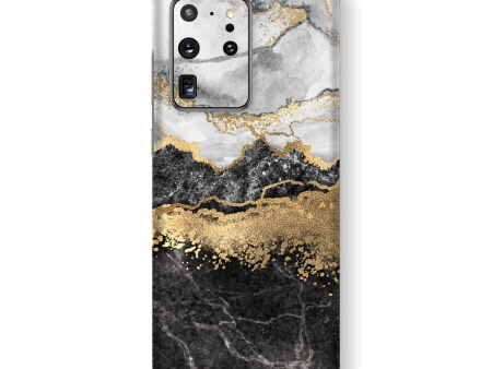 Samsung Galaxy S20 ULTRA SIGNATURE Golden WHITE-Slate Marble Skin Fashion