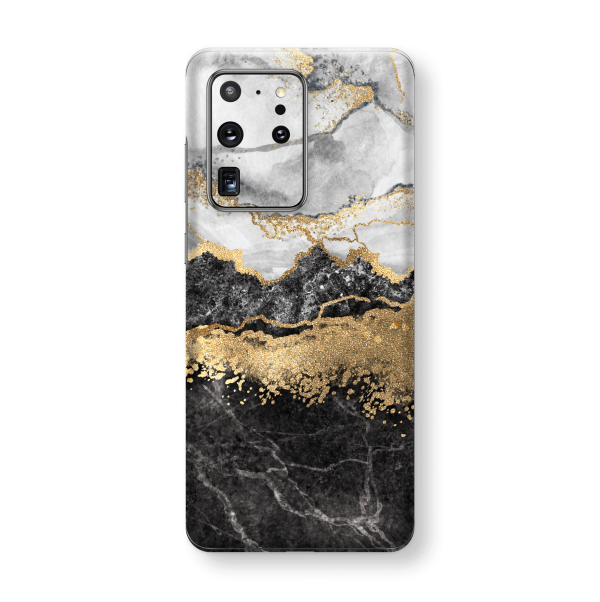 Samsung Galaxy S20 ULTRA SIGNATURE Golden WHITE-Slate Marble Skin Fashion