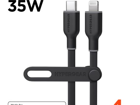 Flexi Pro USB-C to Lightning Soft-Touch Silicone Fast Charge Cable | 4ft | Black on Sale