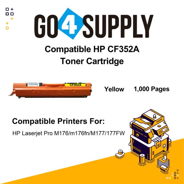 Compatible Yellow HP 352 CF352A 352A Toner Cartridge Used for HP Laserjet Pro M176 m176fn M177 177FW Printer Online Sale