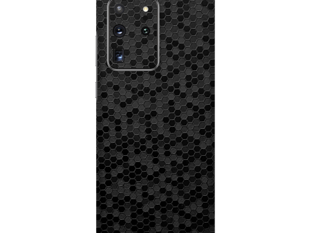 Samsung Galaxy S20 ULTRA LUXURIA BLACK HONEYCOMB 3D TEXTURED Skin Hot on Sale