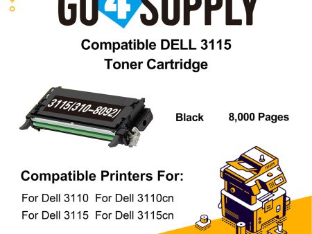 Compatible Black Dell 3115 Toner Cartridge Replacement for 310-8092 Used for Dell 3110cn, 3115cn, 3110, 3115 Print Hot on Sale