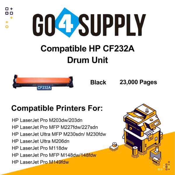 Compatible HP 232A CF232A 32A Drum Unit Used for HP LaserJet Pro M203dn 203dw; MFP M227fdw 227sdn; LaserJet Ultra MFP M230sdn  M230fdw; Ultra M206dn Printer Online Sale