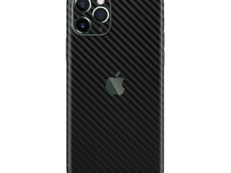 iPhone 11 Pro MAX 3D Textured CARBON Fibre Skin - BLACK on Sale