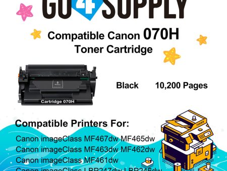 Compatible Canon 070 070H (10200 Yield) Toner Cartridge Used for Canon imageClass MF467dw, MF465dw, MF463dw,MF462dw, MF461dw, LBP247dw, LBP246dw, LBP244dw For Sale