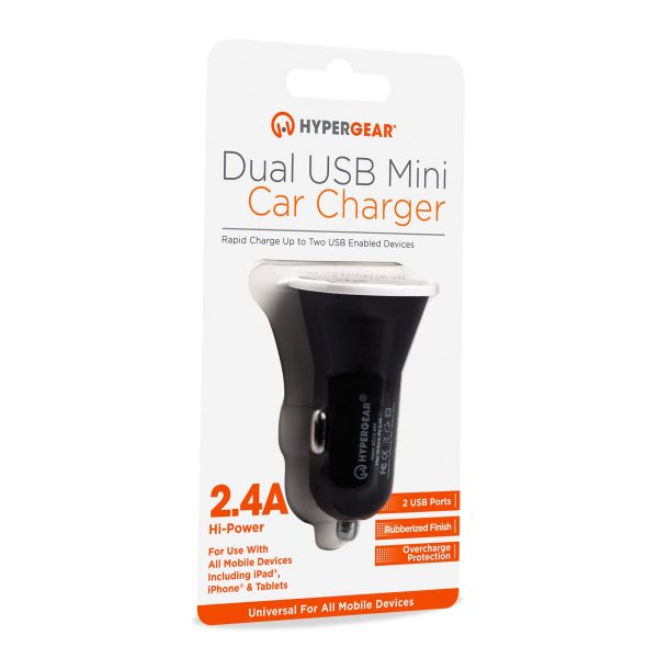 12W Dual USB Mini Car Charger | Black For Cheap