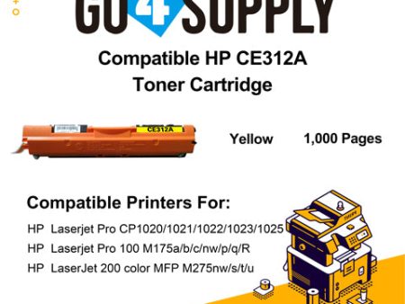 Compatible Yellow HP 312 CE312A 312A Toner Cartridge Used for HP  Laserjet Pro CP1020  1021  1022  1023  1025; CP 1026  1027  1028nw; 100 M175a b c nw p q R; 200 color MFP M275nw s t u Printer Cheap