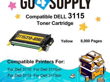 Compatible Yellow Dell 3115 Toner Cartridge Replacement for 310-8094 Used for Dell 3110cn, 3115cn, 3110, 3115 Printers Cheap