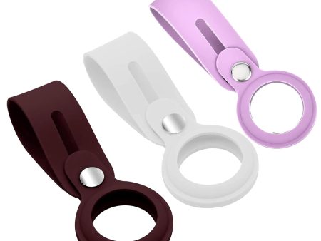 Apple Airtags-(2021) (FOSO) Silicone Loop Case - Wine Red, White & Purple on Sale