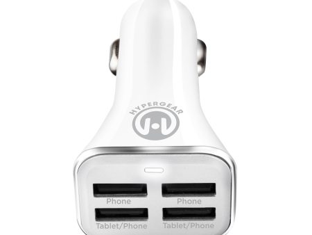 34W Quad USB Car Charger | White Discount