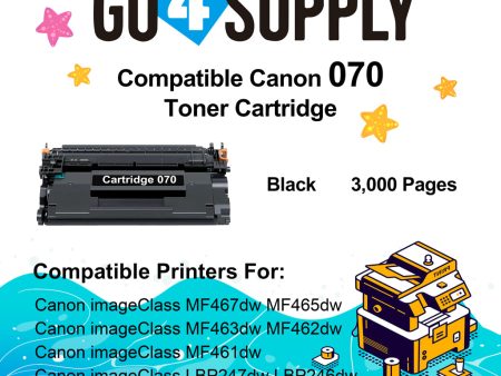 Compatible Canon 070 070H Black Toner Cartridge Used for Canon imageClass MF467dw, MF465dw, MF463dw,MF462dw, MF461dw, LBP247dw, LBP246dw, LBP244dw Online Hot Sale